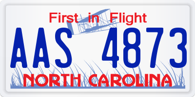 NC license plate AAS4873