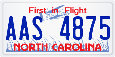 NC license plate AAS4875