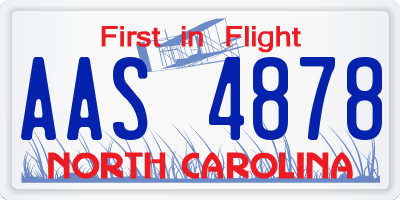 NC license plate AAS4878