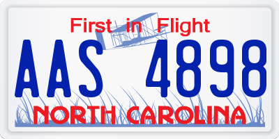 NC license plate AAS4898