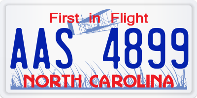 NC license plate AAS4899