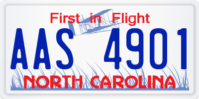 NC license plate AAS4901