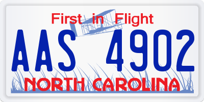 NC license plate AAS4902