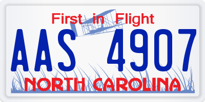 NC license plate AAS4907