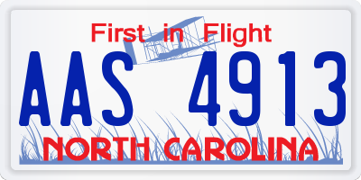 NC license plate AAS4913