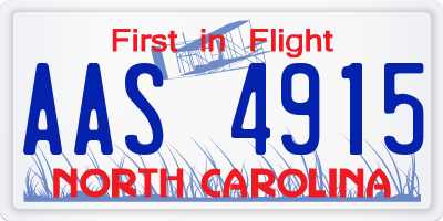 NC license plate AAS4915