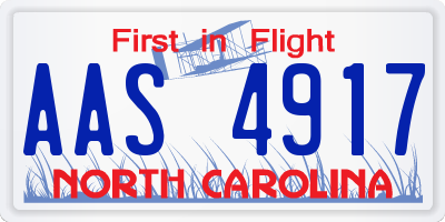 NC license plate AAS4917