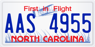 NC license plate AAS4955