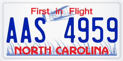 NC license plate AAS4959