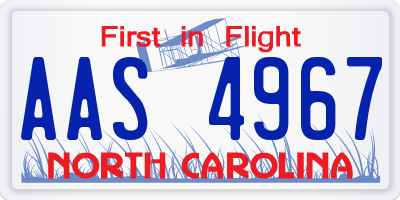 NC license plate AAS4967