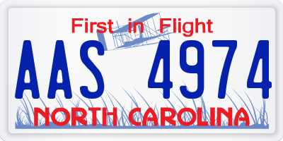 NC license plate AAS4974