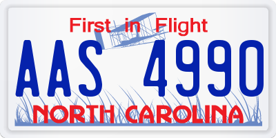 NC license plate AAS4990