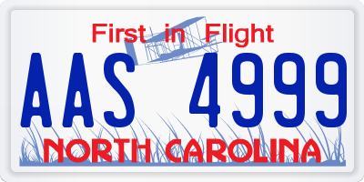 NC license plate AAS4999