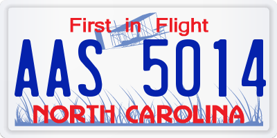 NC license plate AAS5014