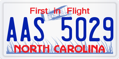 NC license plate AAS5029