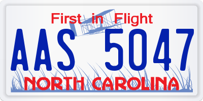 NC license plate AAS5047