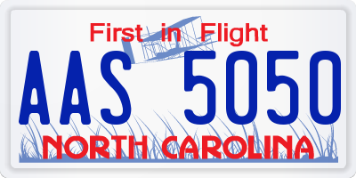 NC license plate AAS5050