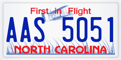 NC license plate AAS5051