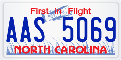 NC license plate AAS5069