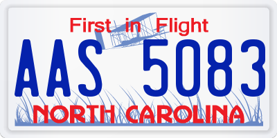 NC license plate AAS5083
