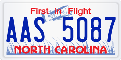 NC license plate AAS5087