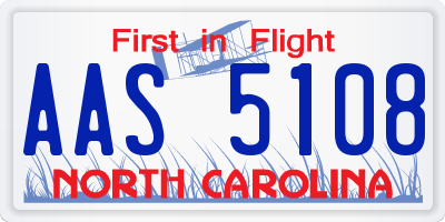 NC license plate AAS5108