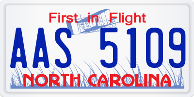 NC license plate AAS5109