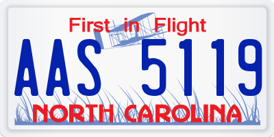 NC license plate AAS5119