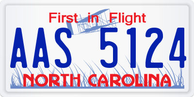 NC license plate AAS5124