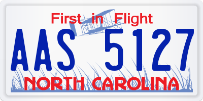 NC license plate AAS5127