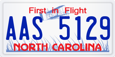 NC license plate AAS5129