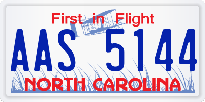 NC license plate AAS5144