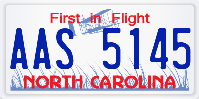 NC license plate AAS5145