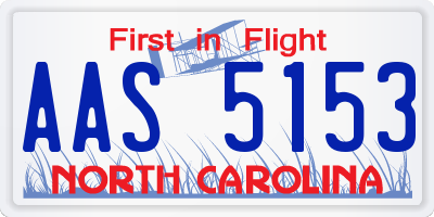 NC license plate AAS5153