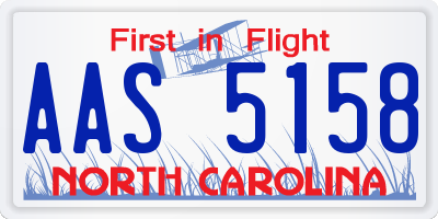 NC license plate AAS5158