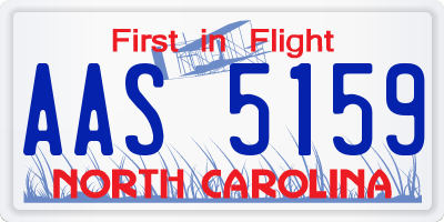 NC license plate AAS5159