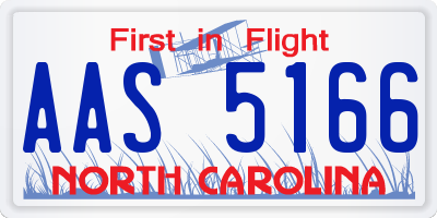 NC license plate AAS5166