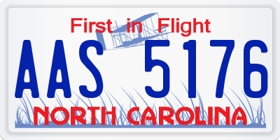 NC license plate AAS5176