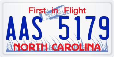 NC license plate AAS5179