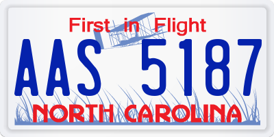 NC license plate AAS5187