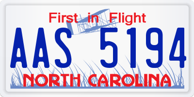 NC license plate AAS5194