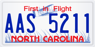NC license plate AAS5211
