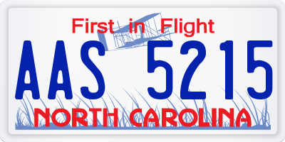 NC license plate AAS5215