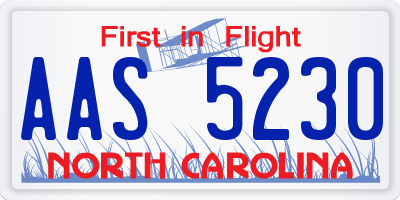 NC license plate AAS5230
