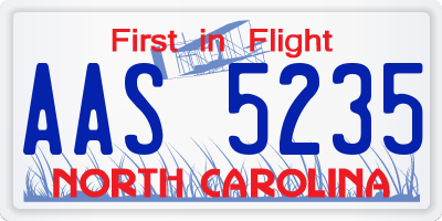 NC license plate AAS5235