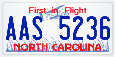 NC license plate AAS5236