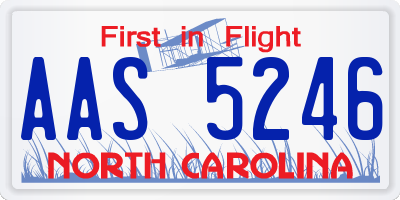 NC license plate AAS5246