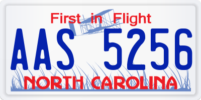 NC license plate AAS5256