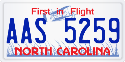 NC license plate AAS5259