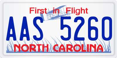 NC license plate AAS5260